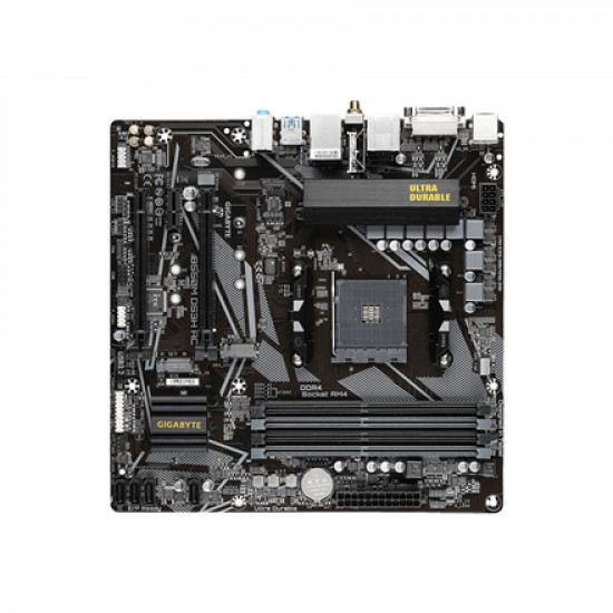 Gigabyte B550M DS3H AC 1.0/1.1/1.2/1.3 M/B Processor family AMD, Processor socket AM4, DDR4 DIMM, Memory slots 4, Supported hard disk drive interfaces SATA, M.2, Number of SATA connectors 4, Chipset AMD B550, Micro ATX