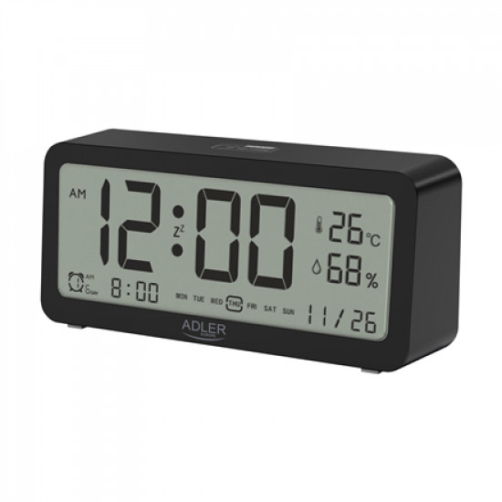 Adler Alarm Clock AD 1195b Black, Alarm function