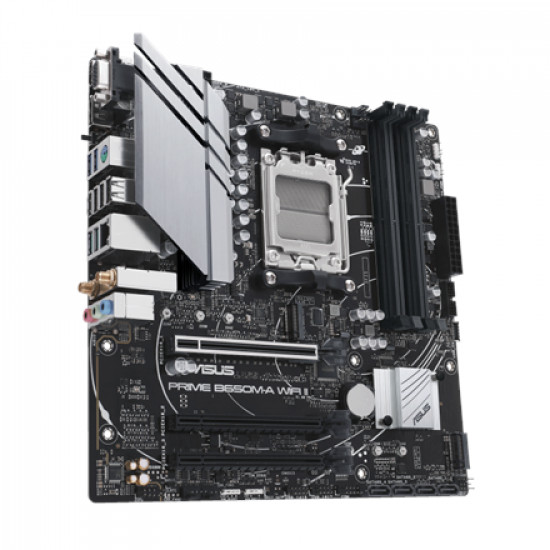 Asus PRIME B650M-A WIFI II Processor family AMD, Processor socket AM5, DDR5 DIMM, Memory slots 4, Supported hard disk drive interfaces SATA, M.2, Number of SATA connectors 4, Chipset AMD B650, mATX