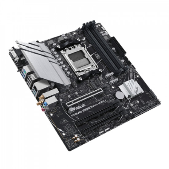 Asus PRIME B650M-A WIFI II Processor family AMD, Processor socket AM5, DDR5 DIMM, Memory slots 4, Supported hard disk drive interfaces SATA, M.2, Number of SATA connectors 4, Chipset AMD B650, mATX