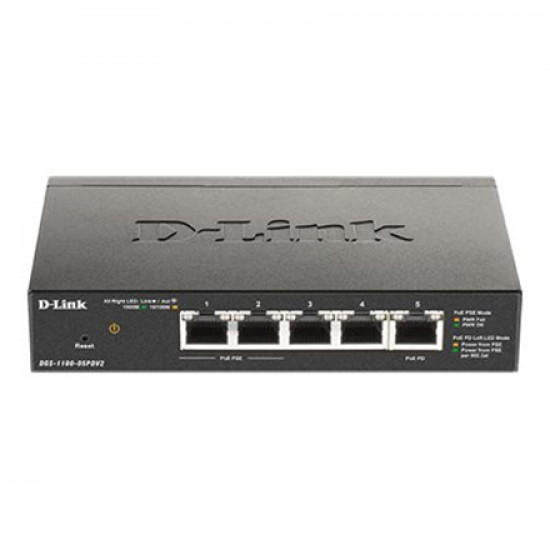 Switch Smart DGS-1100-05PDV2 5xGE (2xPoE)