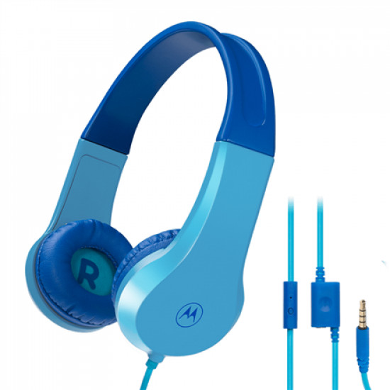 Motorola Kids Wired Headphones Moto JR200 Built-in microphone, Over-Ear, 3.5 mm plug, Blue