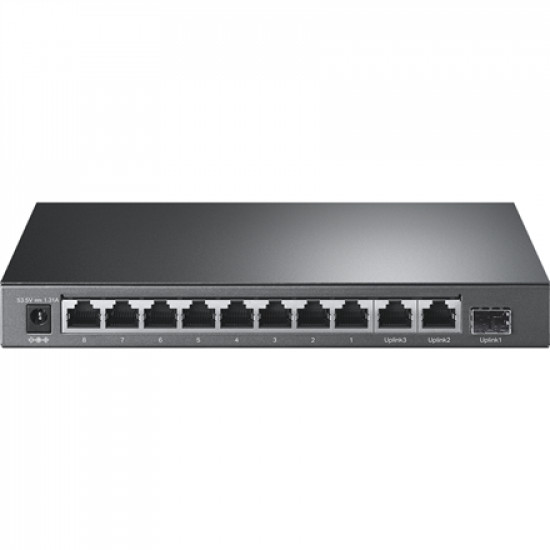 Switch|TP-LINK|TL-SL1311P|Desktop/pedestal|8x10Base-T / 100Base-TX|1xSFP|2xRJ45|PoE+ ports 8|65 Watts|TL-SL1311P