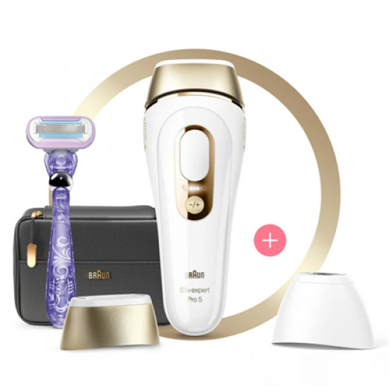 Braun Epilator PL5147 Silk-expert Pro 5 IPL Number of power levels 10, White/Gold, Corded