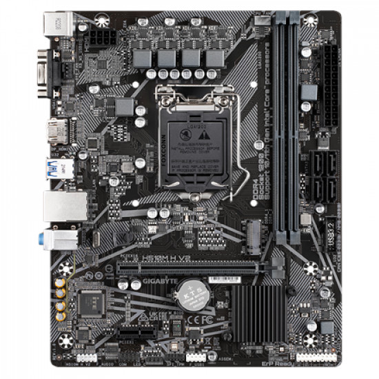 Gigabyte H510M H V2 1.0 M/B Processor family Intel, Processor socket LGA1200, DDR4 DIMM, Memory slots 2, Supported hard disk drive interfaces SATA, M.2, Number of SATA connectors 4, Chipset Intel H470 Express, Micro ATX