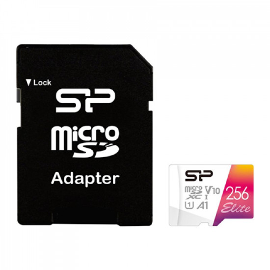 Silicon Power microSDHC UHS-I Memory Card Elite 256 GB, microSDHC/SDXC, Flash memory class 10