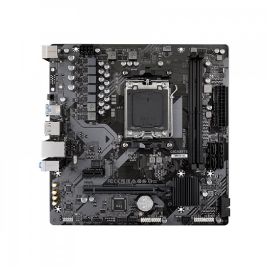 Gigabyte | A620M H 1.0 M/B | Processor family AMD | Processor socket AM5 | DDR5 DIMM | Memory slots 2 | Supported hard disk drive interfaces 	SATA, M.2 | Number of SATA connectors 4 | Chipset AMD A620 | Micro ATX