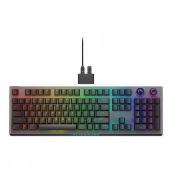 Dell Alienware Tri-Mode AW920K Wireless Gaming Keyboard, RGB LED light, US, Wireless, Dark Side of the Moon, Bluetooth, Numeric keypad, CHERRY MX Red