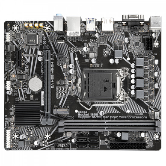 Gigabyte H510M S2H V3 1.0 M/B Processor family Intel, Processor socket LGA1200, DDR4 DIMM, Memory slots 2, Supported hard disk drive interfaces SATA, M.2, Number of SATA connectors 4, Chipset Intel H470 Express, Micro ATX