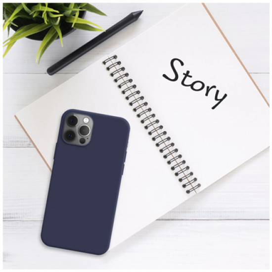 Fixed Story Back cover, Apple, iPhone 14, Rubberized, Blue