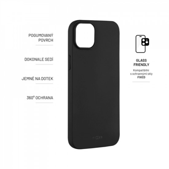 Fixed Story Back cover, Apple, iPhone 14 Pro, Rubberized, Black