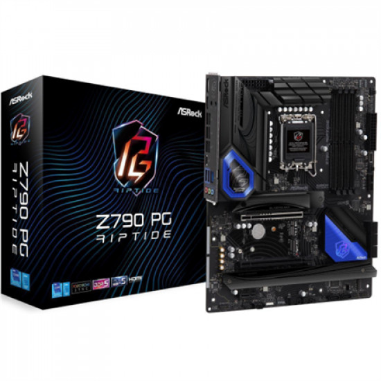 ASRock Z790 PG Riptide Processor family Intel, Processor socket LGA1700, DDR5 DIMM, Memory slots 4, Supported hard disk drive interfaces SATA3, M.2, Number of SATA connectors 8, Chipset Z790, ATX