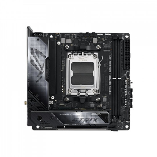 Asus | ROG STRIX X670E-I GAMING WIFI | Processor family AMD | Processor socket AM5 | DDR5 DIMM | Memory slots 2 | Supported hard disk drive interfaces SATA, M.2 | Number of SATA connectors 2 | Chipset  AMD X670 | Mini-ITX