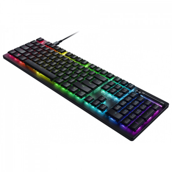 Razer Gaming Keyboard Deathstalker V2 Pro RGB LED light, US, Wired, Black, Low-Profile Optical Switches (Clicky)