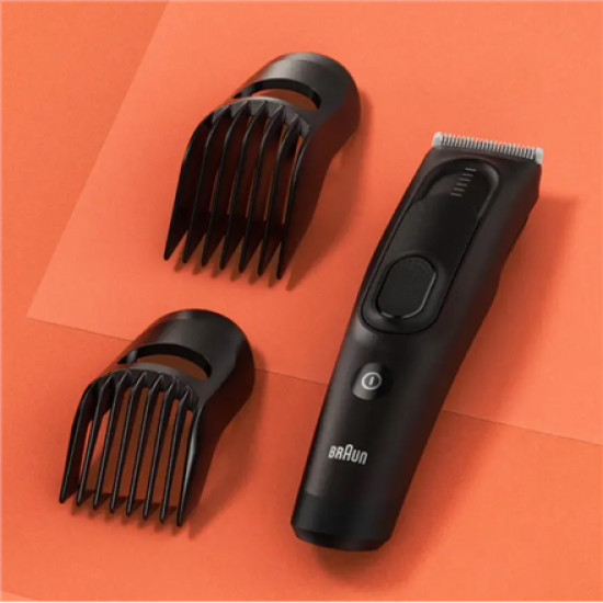 Braun Hair Clipper Series 5 HC5330 Cordless or corded, Number of length steps 17, Matte Black