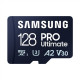 Samsung MicroSD Card with Card Reader PRO Ultimate 128 GB, microSDXC Memory Card, Flash memory class U3, V30, A2