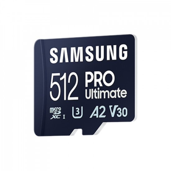 Samsung MicroSD Card with Card Reader PRO Ultimate 512 GB, microSDXC Memory Card, Flash memory class U3, V30, A2