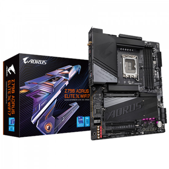 Gigabyte Z790 A ELITE X WIFI7 1.0 M/B Processor family Intel, Processor socket LGA1700, DDR5 DIMM, Memory slots 4, Supported hard disk drive interfaces SATA, M.2, Number of SATA connectors 6, Chipset Intel Z790 Express, ATX