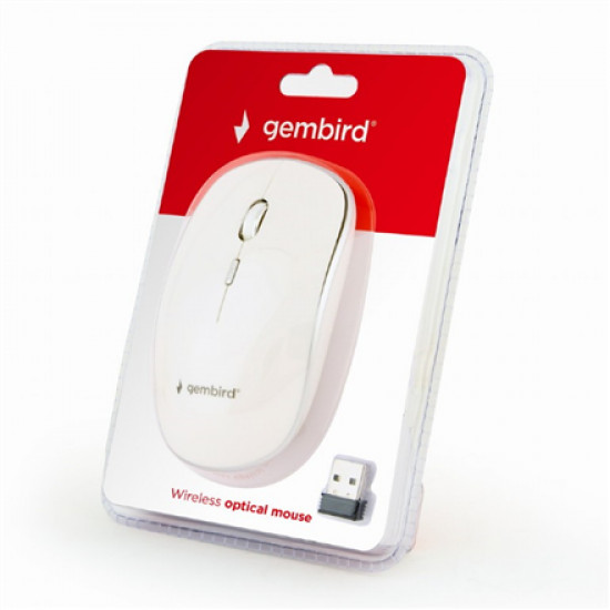 MOUSE USB OPTICAL WRL/WHITE MUSW-4B-01-W GEMBIRD