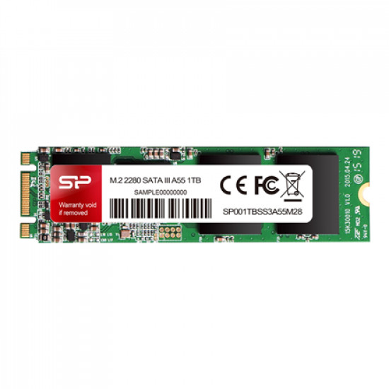 Silicon Power A55 256 GB, SSD interface M.2 SATA, Write speed 450 MB/s, Read speed 550 MB/s