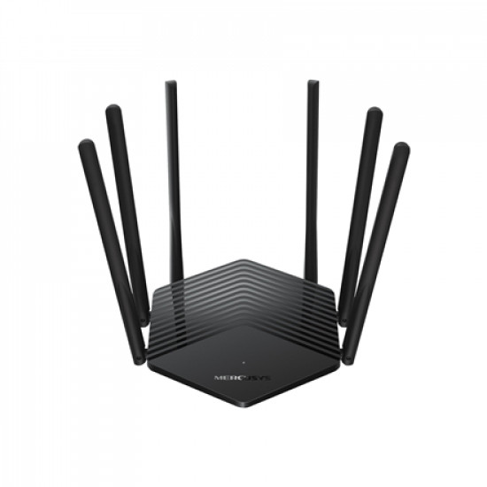 Mercusys Dual-Band Router MR50G 802.11ac, 600+1300 Mbit/s, 10/100/1000 Mbit/s, Ethernet LAN (RJ-45) ports 2, MU-MiMO Yes, Antenna type 6xFixed, Black