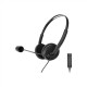 Energy Sistem Headset Office 2+ Black, USB and 3.5 mm plug, volume control, retractable boom mic.