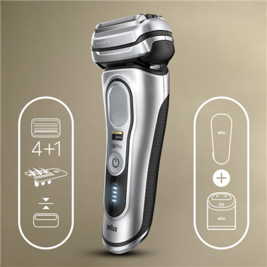 Braun Shaver 9467CC Operating time (max) 60 min, Wet & Dry, Silver