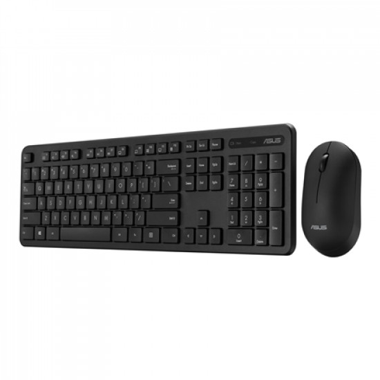 Asus Keyboard and Mouse Set CW100 Keyboard and Mouse Set, Wireless, Mouse included, Batteries included, UI, Black