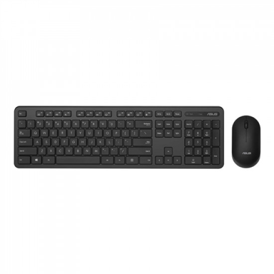 Asus Keyboard and Mouse Set CW100 Keyboard and Mouse Set, Wireless, Mouse included, Batteries included, UI, Black