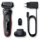 Braun Shaver 51-R1200s Operating time (max) 50 min, Wet & Dry, Black/Red