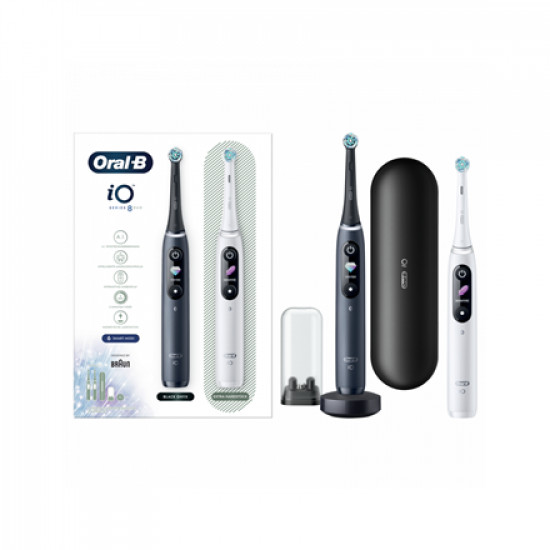 Oral-B | Electric Toothbrush | iO8 Series Duo | Rechargeable | For adults | Number of brush heads included 2 | Number of teeth brushing modes 6 | Black Onyx/White