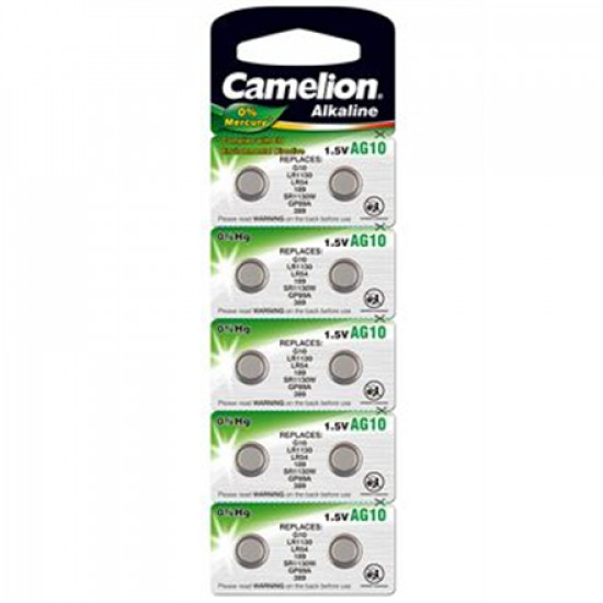 Camelion AG10/LR54/LR1130/389, Alkaline Buttoncell, 10 pc(s)