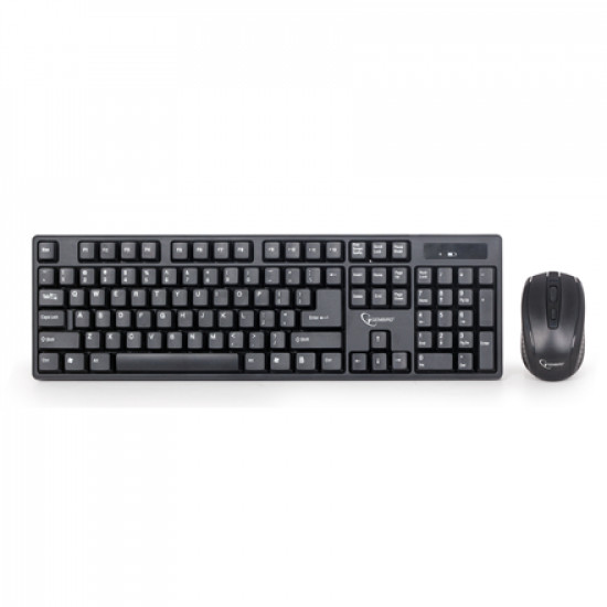 Gembird | Keyboard and mouse | KBS-W-01 | Keyboard and Mouse Set | Wireless | Mouse included | Batteries included | US | Black | 390 g | Numeric keypad