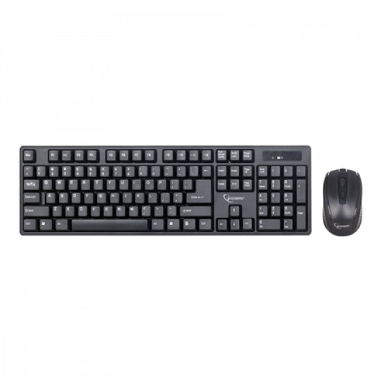 Gembird | Keyboard and mouse | KBS-W-01 | Keyboard and Mouse Set | Wireless | Mouse included | Batteries included | US | Black | 390 g | Numeric keypad