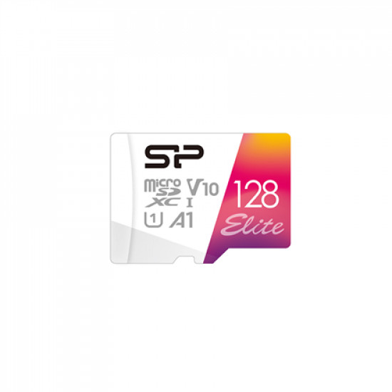 Silicon Power microSDHC UHS-I Memory Card Elite 128 GB, microSDHC/SDXC, Flash memory class 10