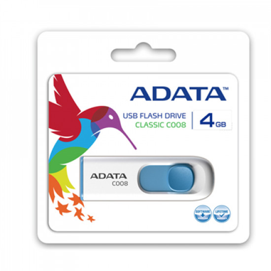 ADATA C008 32 GB, USB 2.0, White/Blue