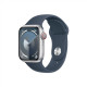 Apple Apple Watch Series 9 GPS + Cellular 41mm Silver Aluminium Case with Storm Blue Sport Band - S/M