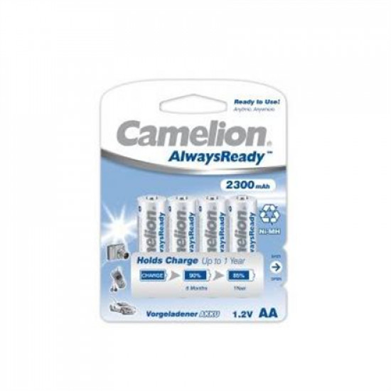 Camelion AA/HR6 2300 mAh AlwaysReady Rechargeable Batteries Ni-MH 4 pc(s)