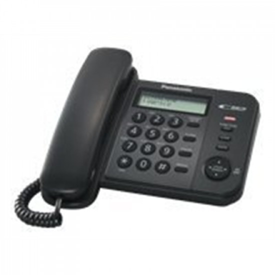 Panasonic Corded KX-TS560FXB 588 g Black 190 X 196 X 95 mm Caller ID Phonebook capacity 50 entries Built-in display