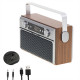 Camry Bluetooth Radio CR 1183 16 W AUX in Wooden