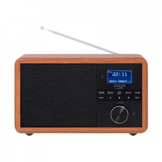 Adler Radio DAB+ Bluetooth AD 1184 Black/Brown Alarm function