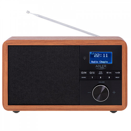 Adler Radio DAB+ Bluetooth AD 1184 Black/Brown Alarm function