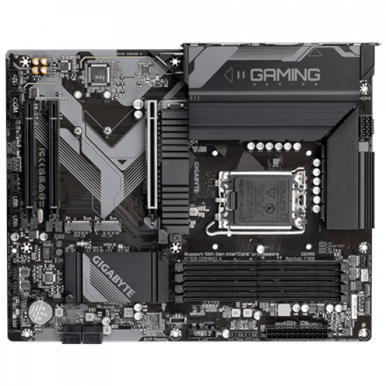 Gigabyte | B760 GAMING X 1.0 M/B | Processor family Intel | Processor socket  LGA1700 | DDR5 DIMM | Memory slots 4 | Supported hard disk drive interfaces 	SATA, M.2 | Number of SATA connectors 4 | Chipset Intel B760 Express | ATX