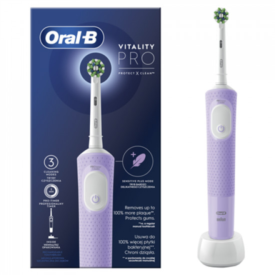 Oral-B Electric Toothbrush D103 Vitality Pro Rechargeable For adults Number of brush heads included 1 Lilac Mist Number of teeth brushing modes 3