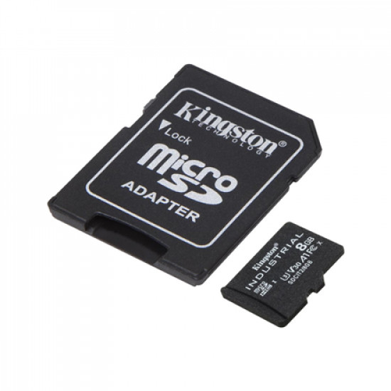 Kingston UHS-I 8 GB microSDHC/SDXC Industrial Card Flash memory class Class 10, UHS-I, U3, V30, A1 SD Adapter