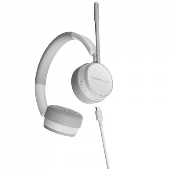 Energy Sistem Wireless Headset Office 6 White (Bluetooth 5.0, HQ Voice Calls, Quick Charge) Energy Sistem Headset Office 6 Wireless Over-Ear Wireless