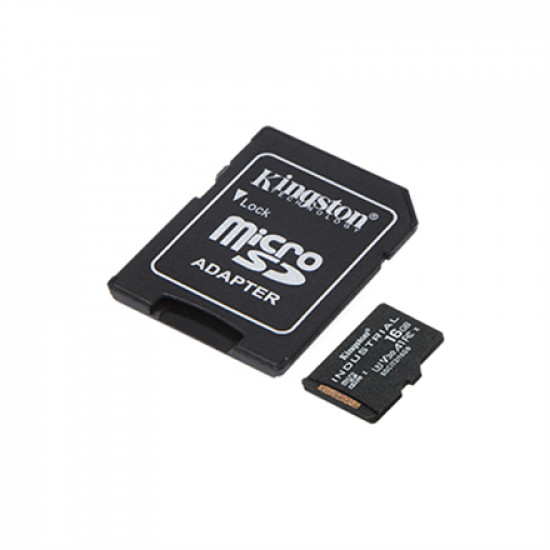 Kingston UHS-I 16 GB microSDHC/SDXC Industrial Card Flash memory class Class 10, UHS-I, U3, V30, A1 SD Adapter