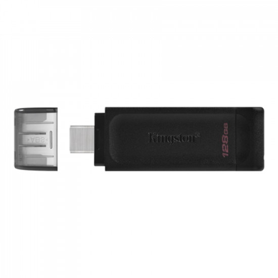 Kingston USB Flash Drive DataTraveler 70 128 GB USB 3.2 Gen 1 Type-C Black