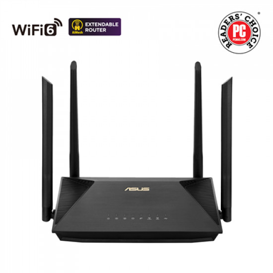 Asus Wi-Fi 6 Wireless Dual Band Gigabit Router RT-AX1800U 802.11ax Ethernet LAN (RJ-45) ports 3 Mesh Support No MU-MiMO Yes No mobile broadband Antenna type External 1xUSB