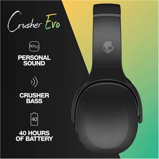 Skullcandy Wireless Headphones Crusher Evo Wireless Over-ear Microphone Wireless True Black